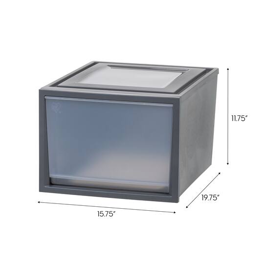 Iris® Gray Deep Box Chest Drawer, 3 Pack